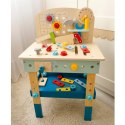 TOOKY TOY Drewniany Warsztat Zestaw XL Małego Majsterkowicza Stół Akcesoria 46 el.