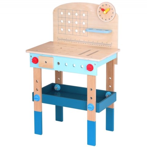 TOOKY TOY Drewniany Warsztat Zestaw XL Małego Majsterkowicza Stół Akcesoria 46 el.