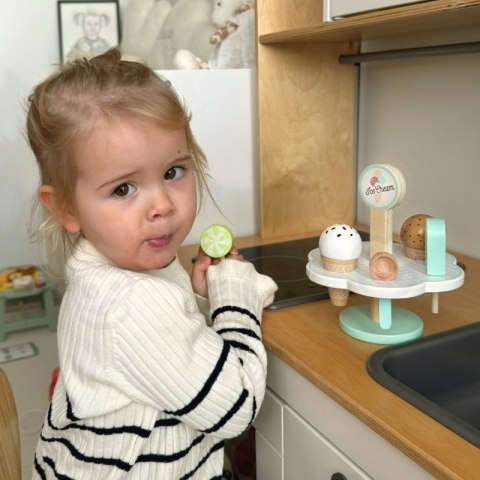 TOOKY TOY Zestaw XL Lodziarnia Drewniane Lody na Magnes na Stojaku 9 el.