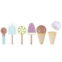 TOOKY TOY Zestaw XL Lodziarnia Drewniane Lody na Magnes na Stojaku 9 el.