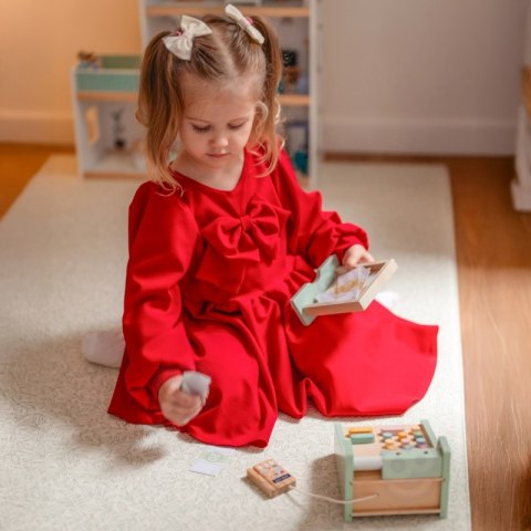 WOOPIE GREEN Drewniana Kasa Sklepowa Edukacyjna z Akcesoriami 23 el. FSC