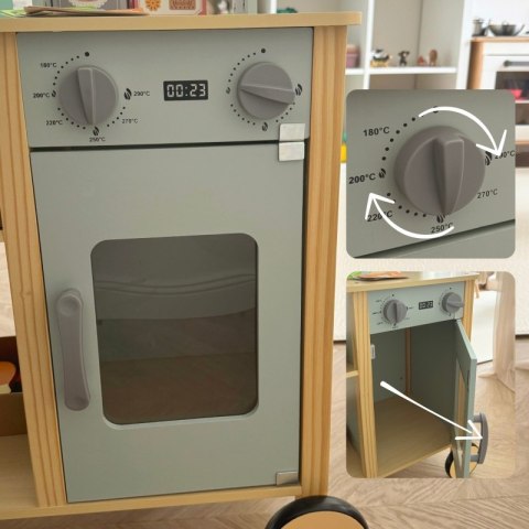 WOOPIE GREEN Duży Wielofunkcyjny Sklepik 5w1 Stragan Supermarket Restauracja Kawiarnia Kuchnia 73 el