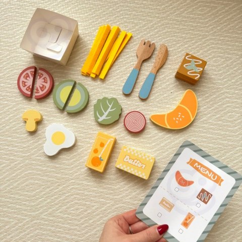 WOOPIE GREEN Zestaw Śniadaniowy i Restauracja - Zabawa w Zamawianie z Tacą i Akcesoriami