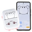 Drukotek drukarka mini termiczna do zdjęć notatek etykiet + kabel USB kotek kot różowy