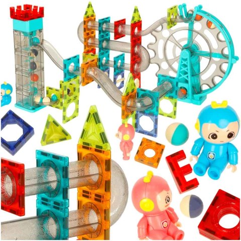 Klocki magnetyczne magnetic sticks marble tor kulkowy z dźwiękiem muzyką grający 118 elementów Klocki magnetyczne magnetic sticks marble tor kulkowy z dźwiękiem muzyką grający 118 elementów