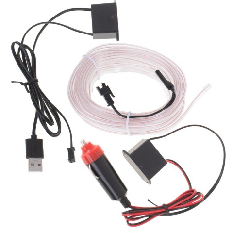 Oświetlenie ambientowe LED do samochodu / auta USB / 12V taśma 5m biała Oświetlenie ambientowe LED do samochodu / auta USB / 12V taśma 5m biała