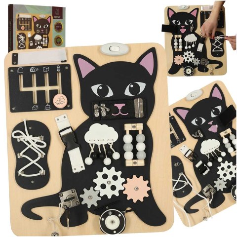 Tablica manipulacyjna sensoryczna Kotek LULILO KICIAO Tablica manipulacyjna sensoryczna Kotek LULILO KICIAO